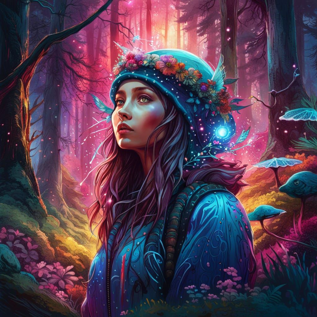 Psychedelic Forest Fantasy Art in 8K