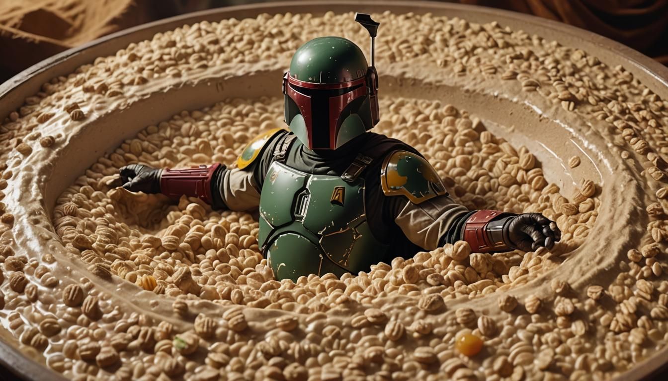 Boba Fett Sarlacc Pit Oatmeal Splash Art