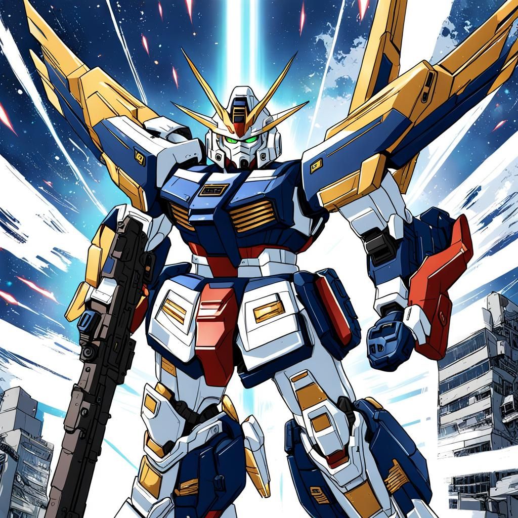 Gundam Robot in Anime Style