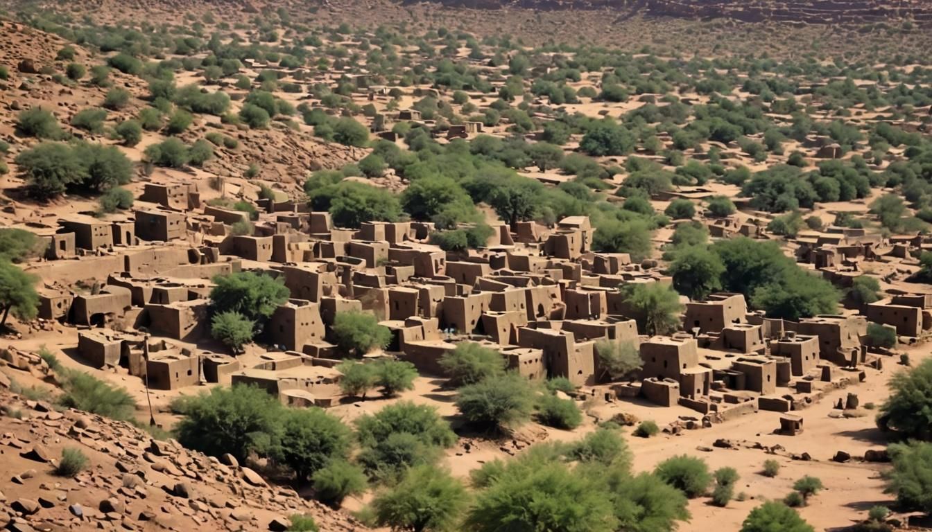 Dogon Village Architecture Digital Art