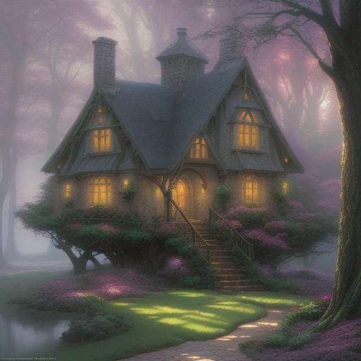 Ethereal Hidden House Fantasy in Hyperdetailed Style