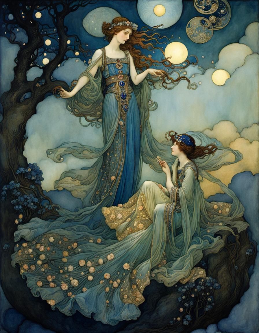 Allegory of Forgiveness: Art Nouveau Fairytale