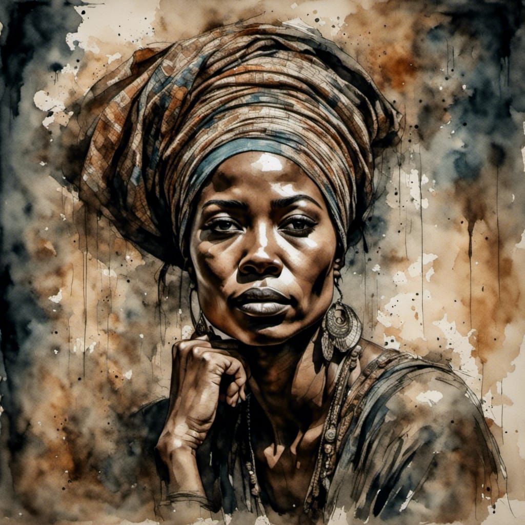 Tribal African woman portrait