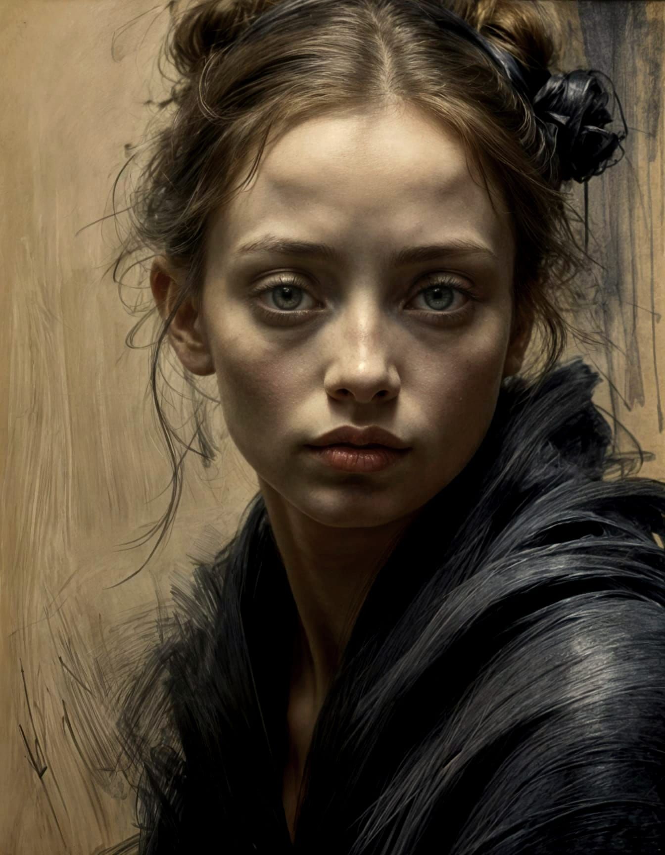 Surreal Charcoal Sketches with Moody Fashion Photography