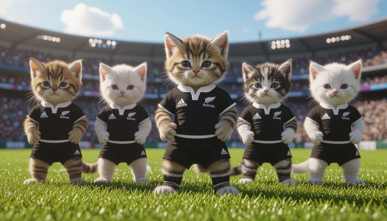 Kitten Rugby Team Performs Intimidating Haka in Stadium