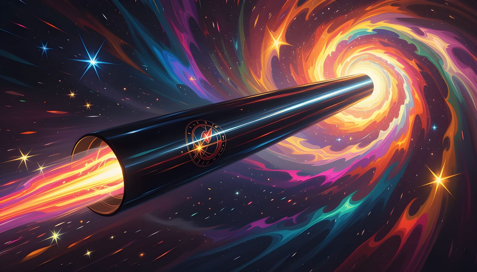 Sleek Cylinder Races Through Kandinsky Star Vortex