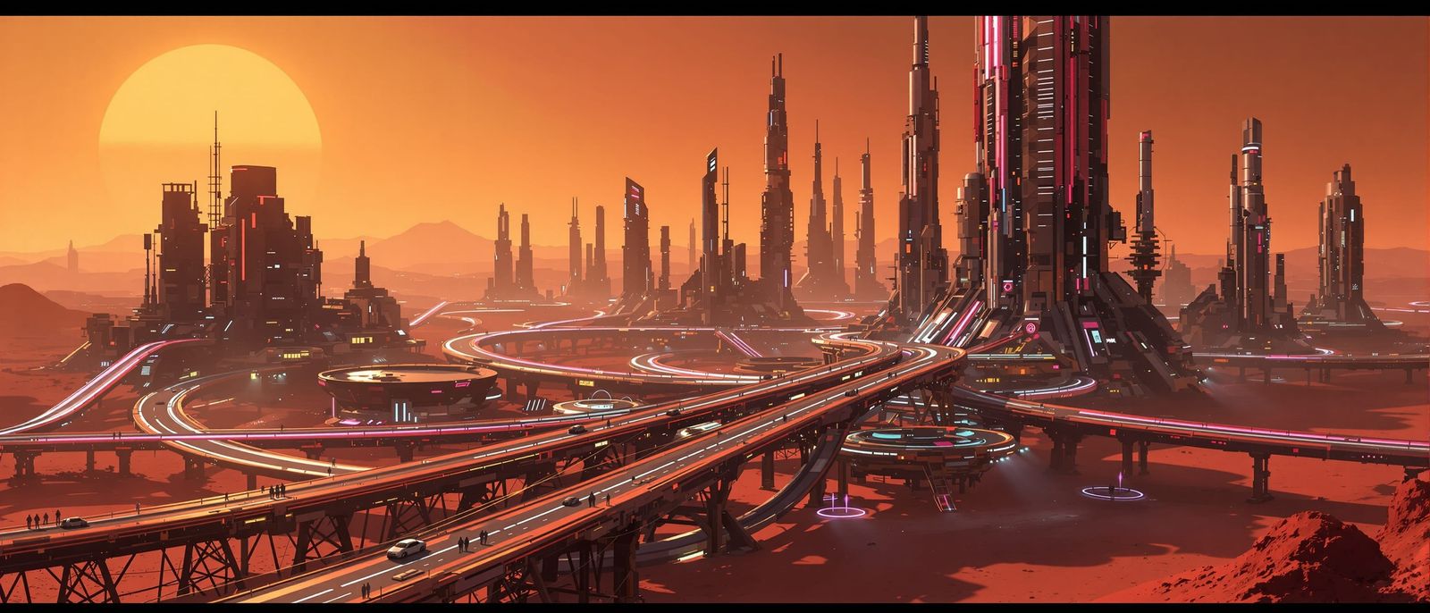 Cyberpunk Spaghetti Junction on Mars