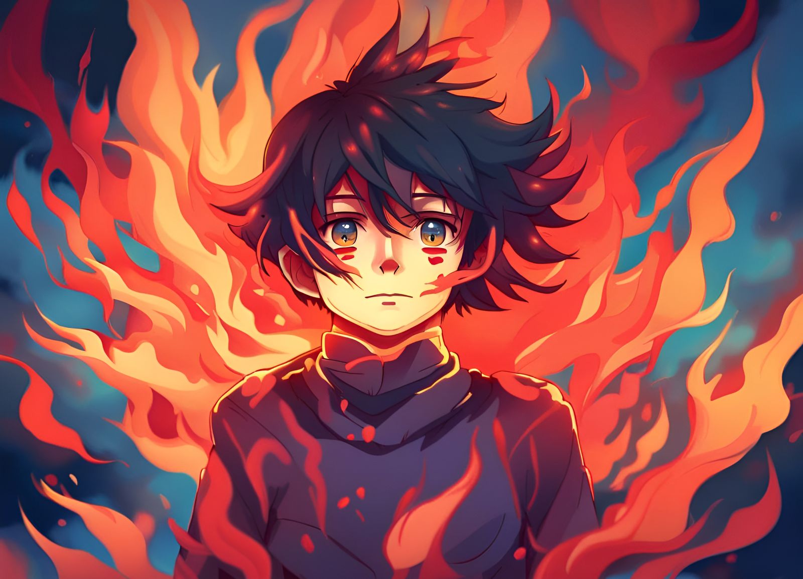 Anime Acrylic Art: The Inner Fire