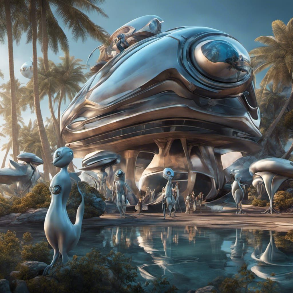 Alien Cartoon Characters in Surreal Maximalist Style