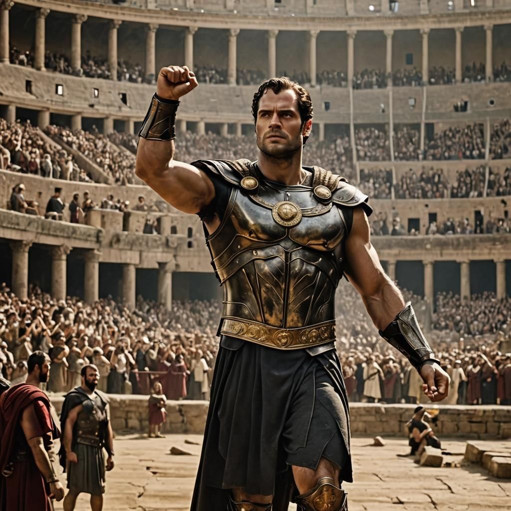 Victorious Emperor in Colosseum: Fantasy Concept Art