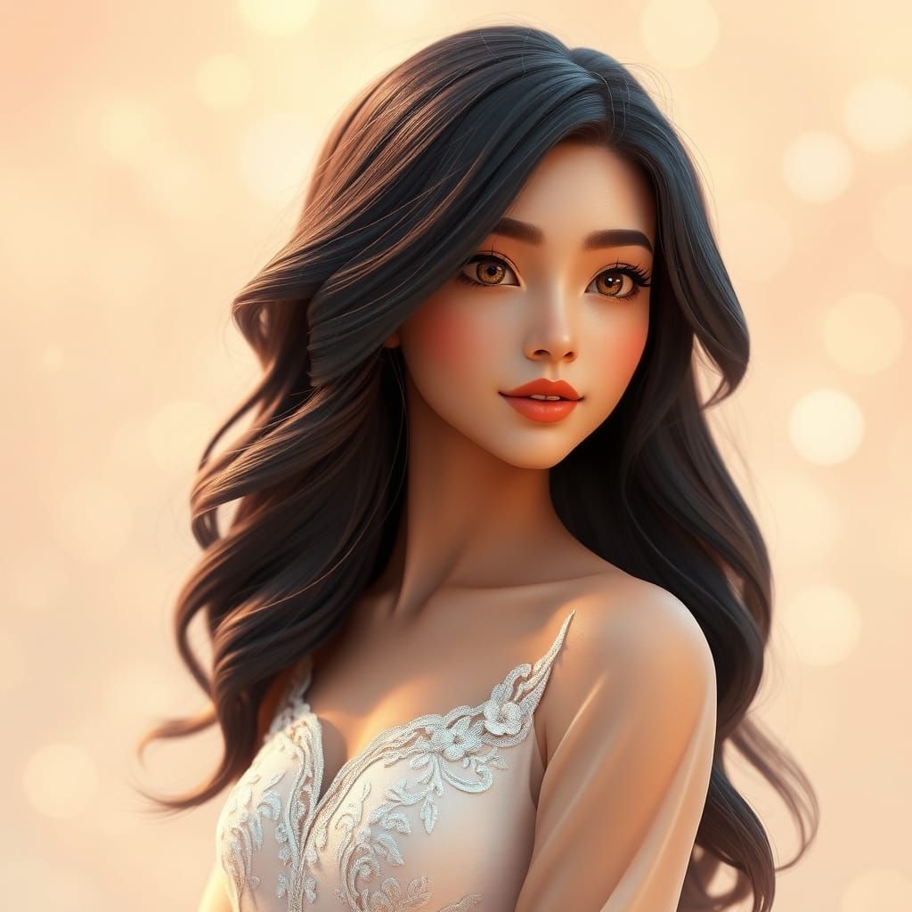 Enchanting Fantasy Portrait in Whimsical Digital Art
