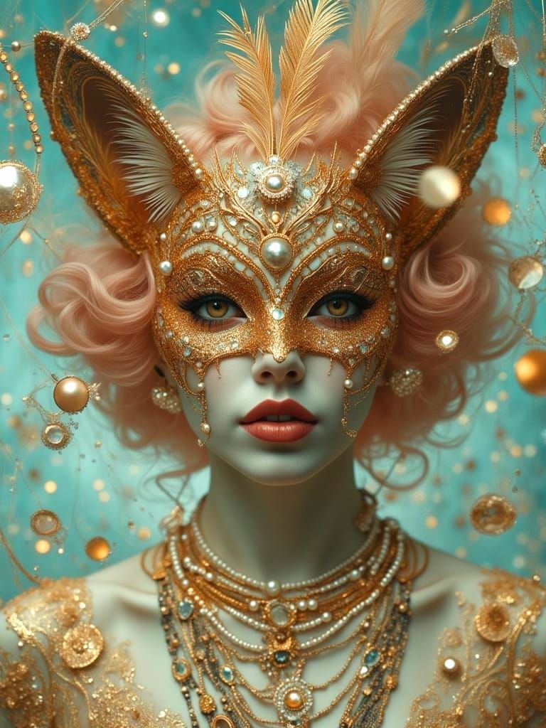 Art Deco Fox Flapper in Surreal Concept Art