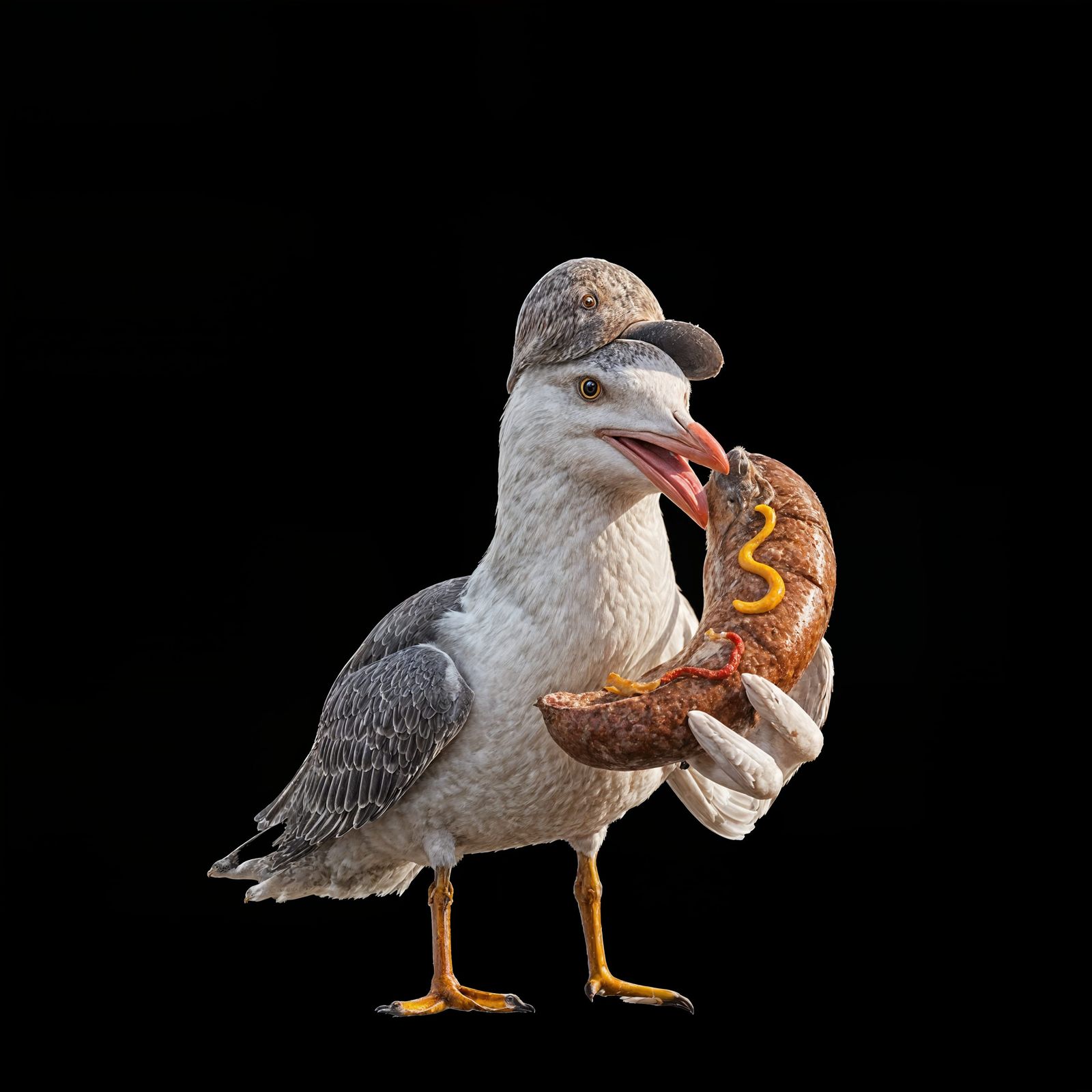 Seagull's Sunny Snack: A Detailed Matte Painting