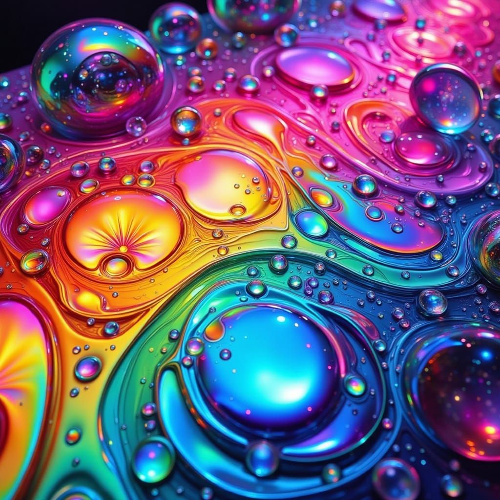 Surreal Futuristic Fae with Swirling Rainbow Colors