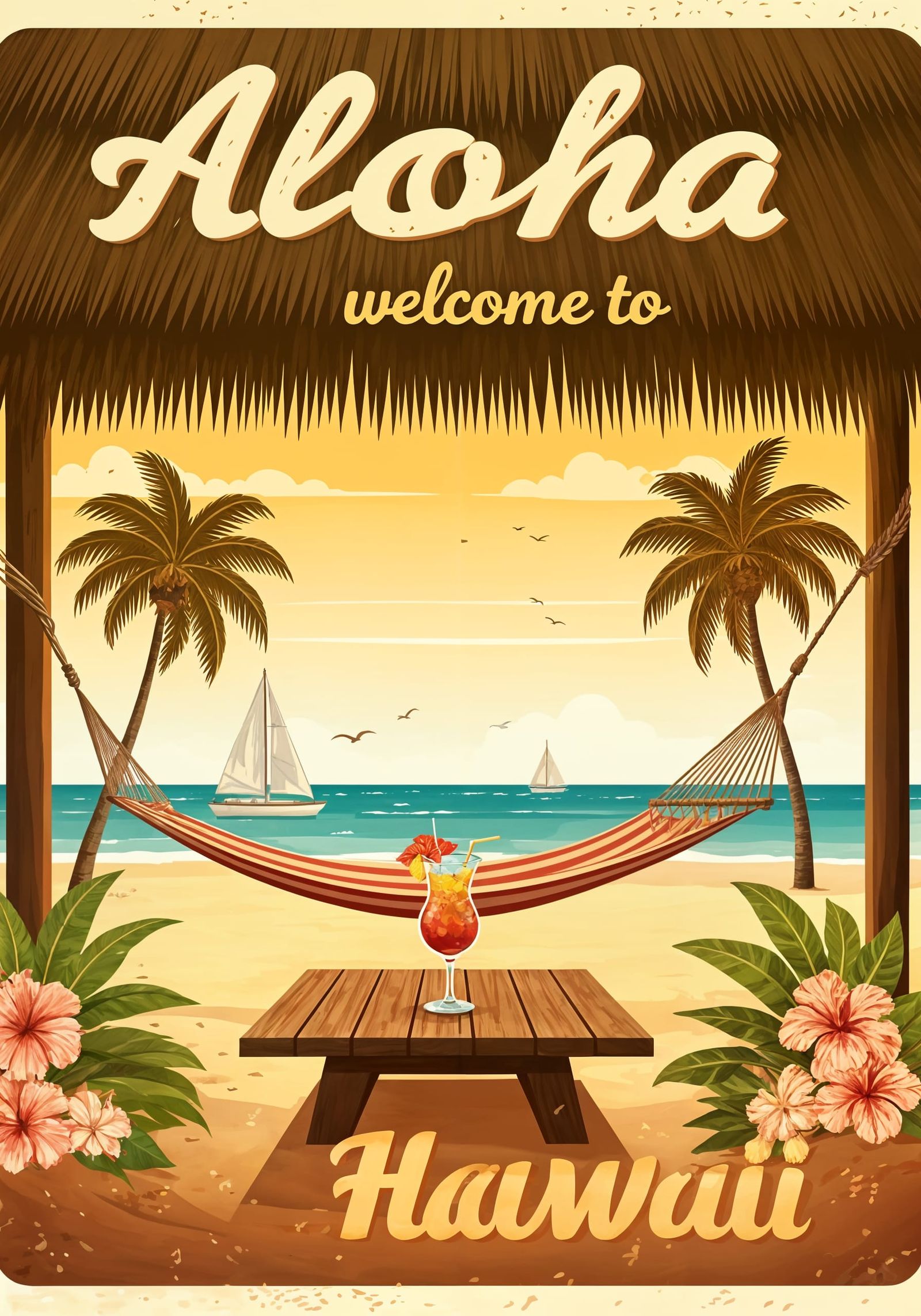 Retro Travel Poster: Welcome to Hawaii