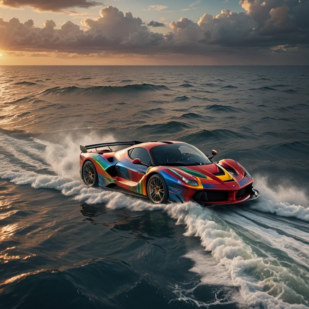 Rainbow Ferrari FXX Sunset Drive