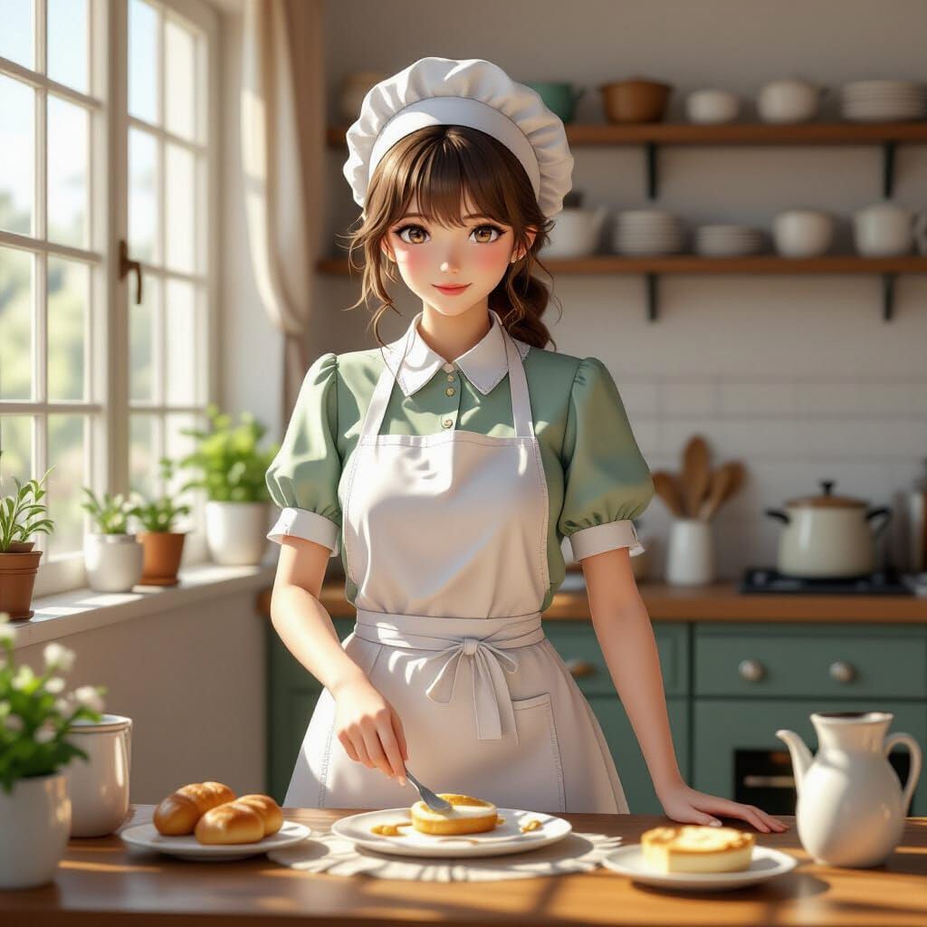 Baker's Cherished Apron in Solitary Cosmic Scene