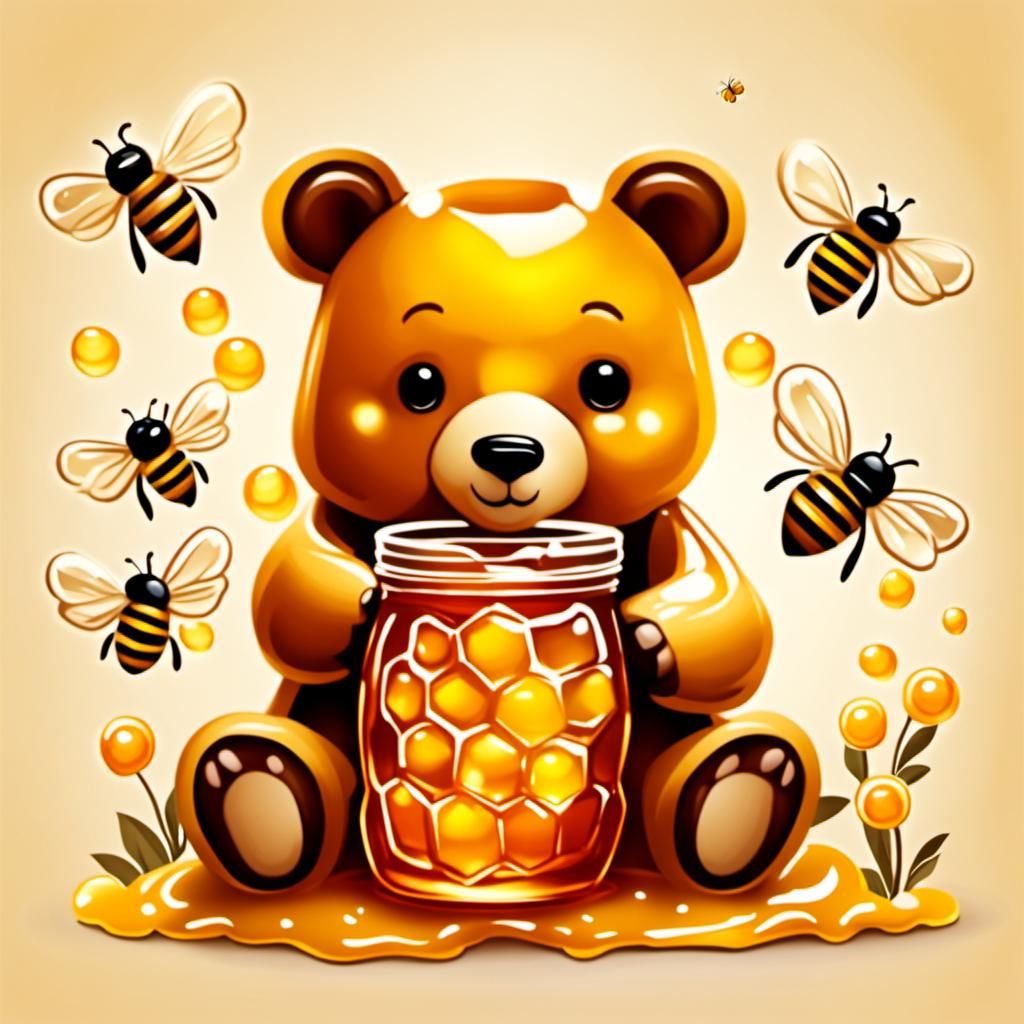 Honey Bear with Buzzing Bees