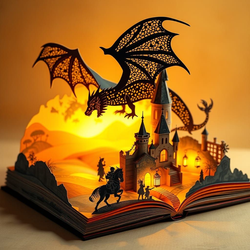 Ornate Pop-Up Book: Dragons and Knights