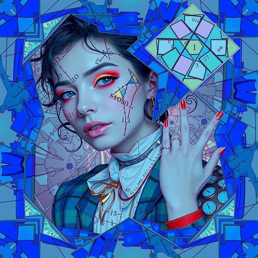 Eccentric Woman in Clashing Patterns and Vibrant Colors