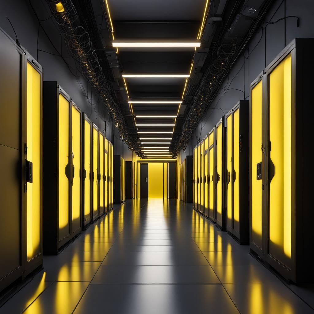 Luxurious Server Room with Neon Lights
