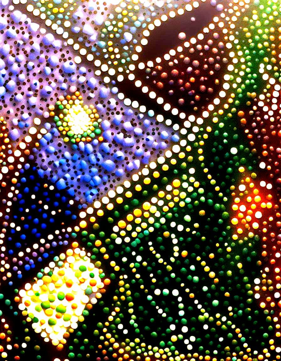 Detailed Pattern with Clandestine Script in Pointillism