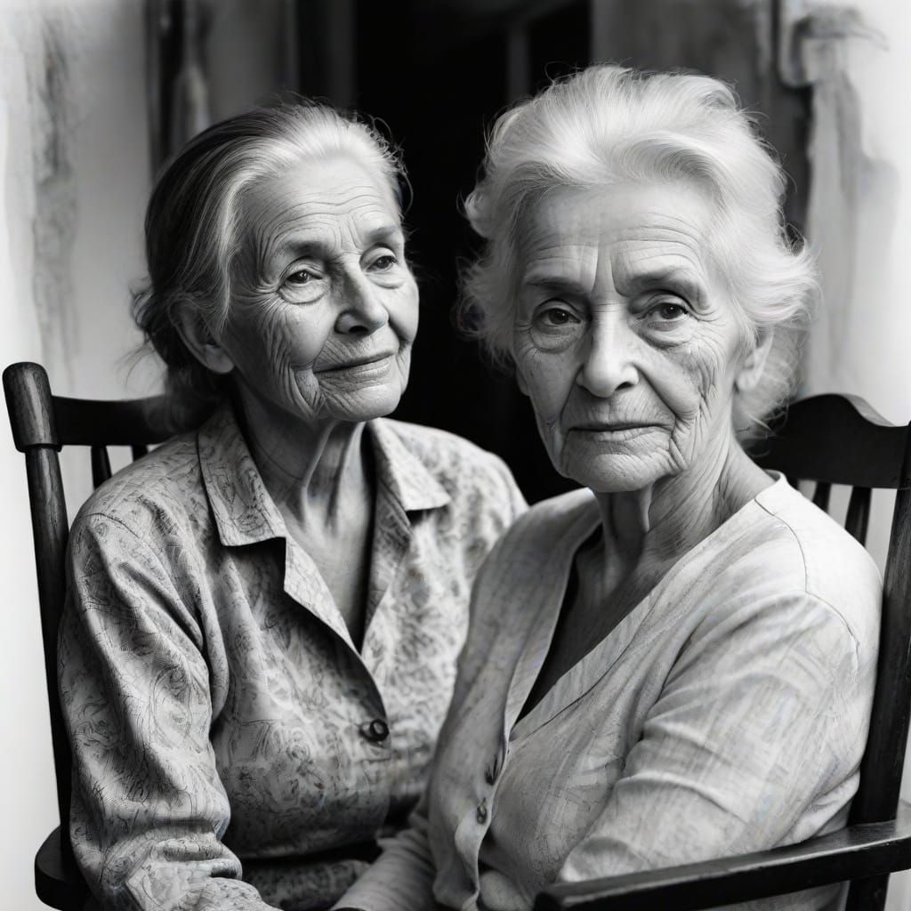 Timeless Portrait in Black and White Double Exposure