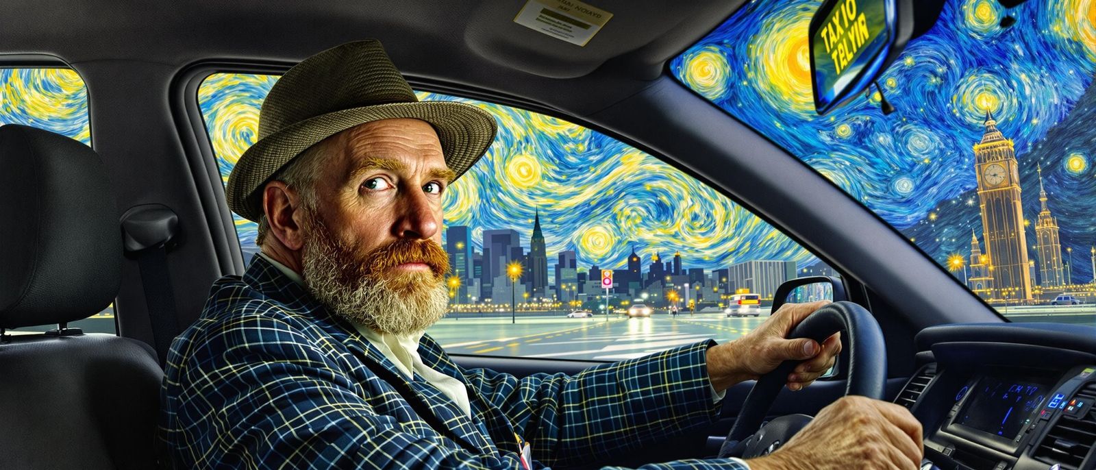 Taxi Driver Portrait in Van Gogh Style