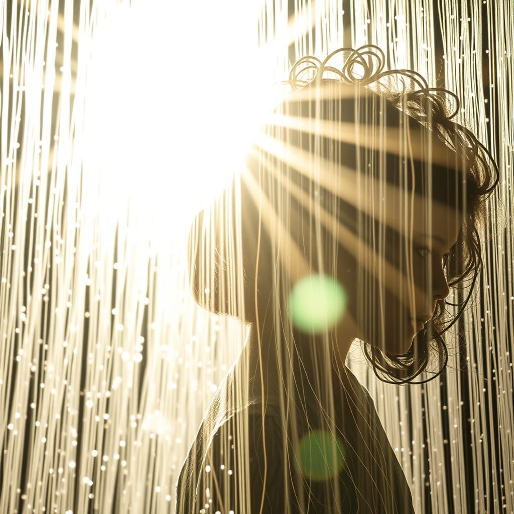 Ethereal Dancer Child in Surreal Lightscape