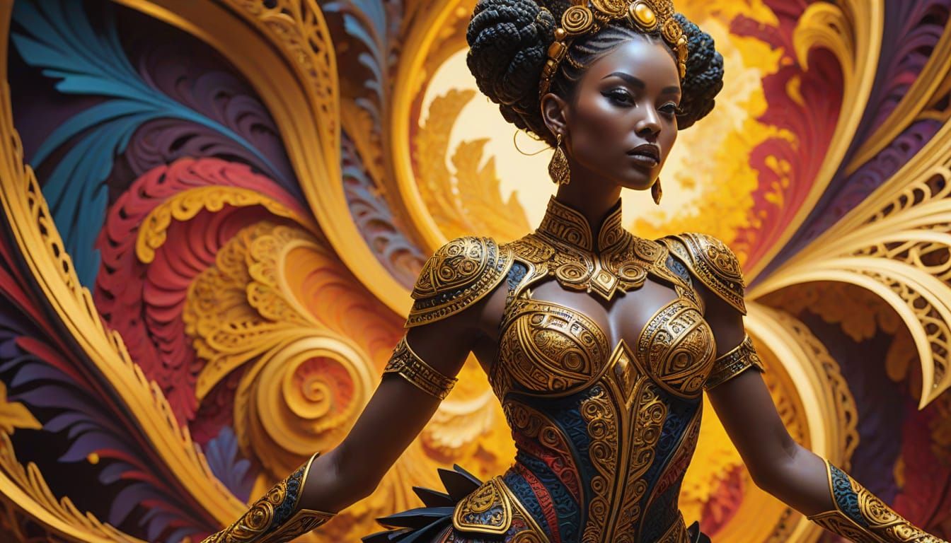 Epic Figure in Vibrant, Golden Hues