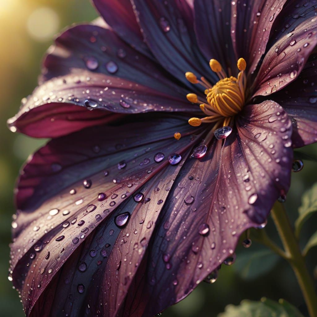Dark Purple Flower Petal in Soft Focus