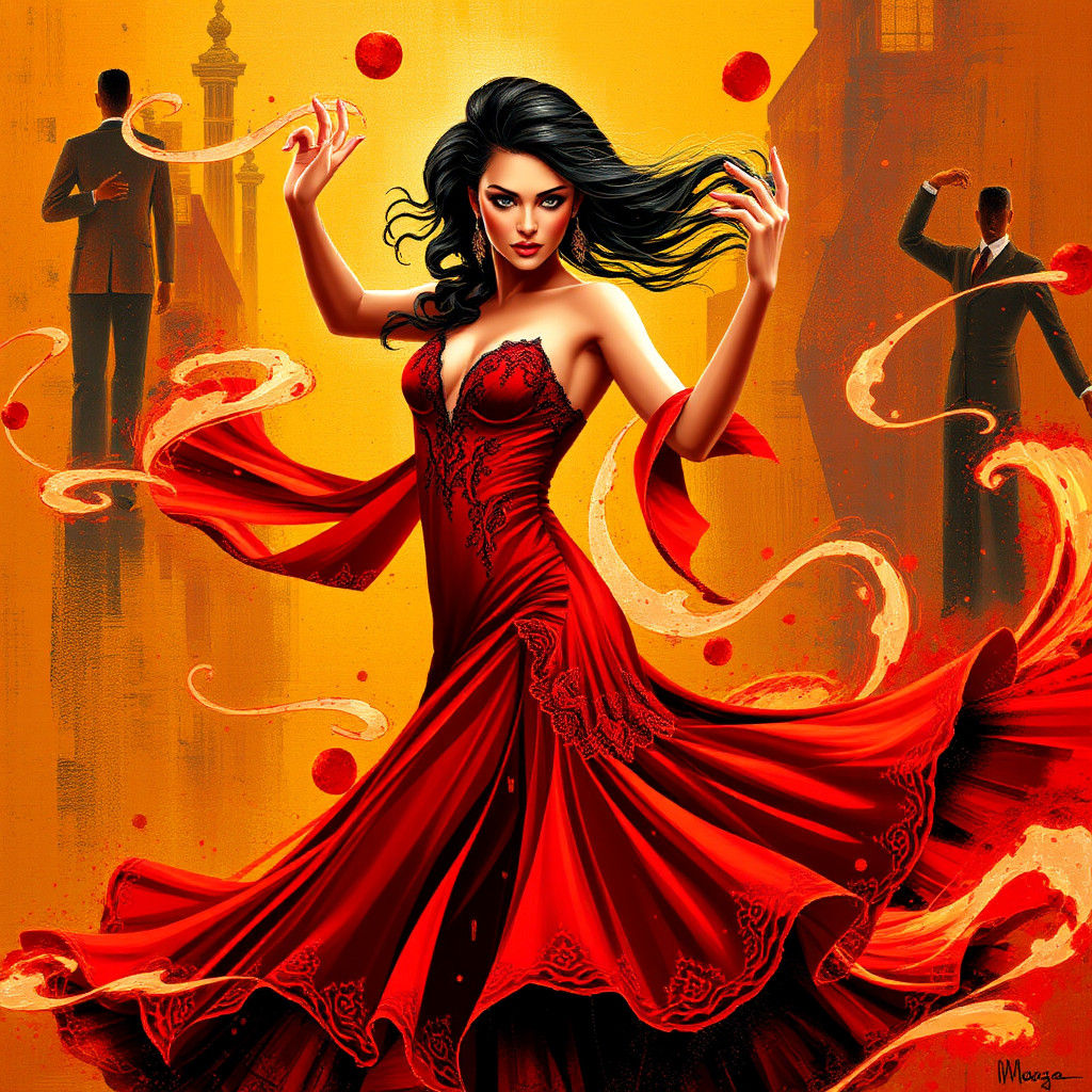 Passionate Tango Dancer in Surrealist Style