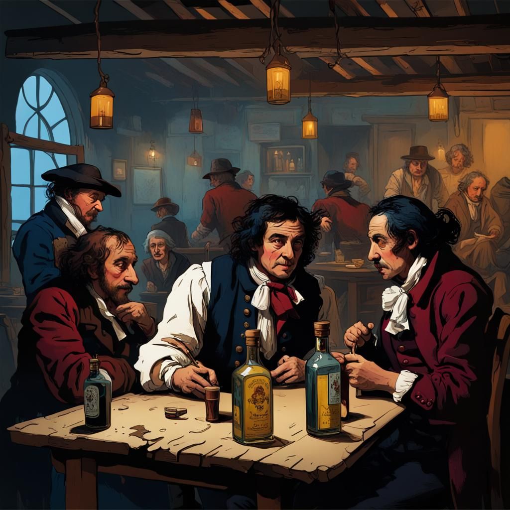17th Century Tavern Scene with Treasonous Scoundrels