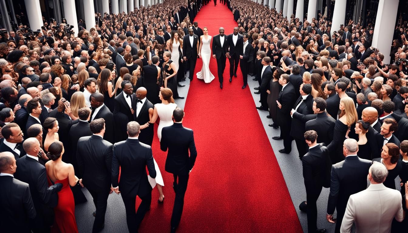 Famous Celebrity on Red Carpet in Hyperrealistic Style