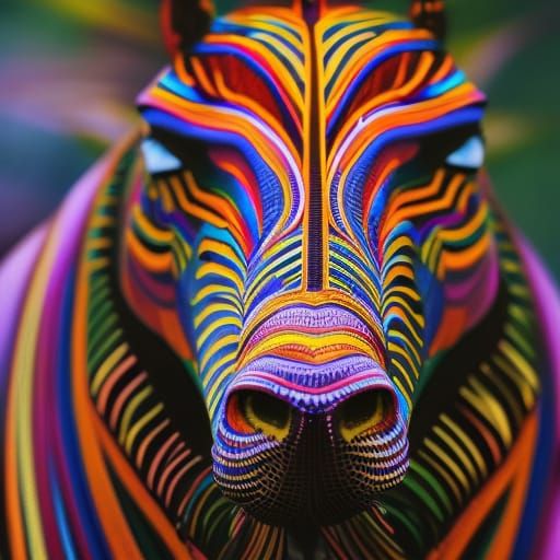 Ornate Paisley Horse in a Maximalist Digital Painting