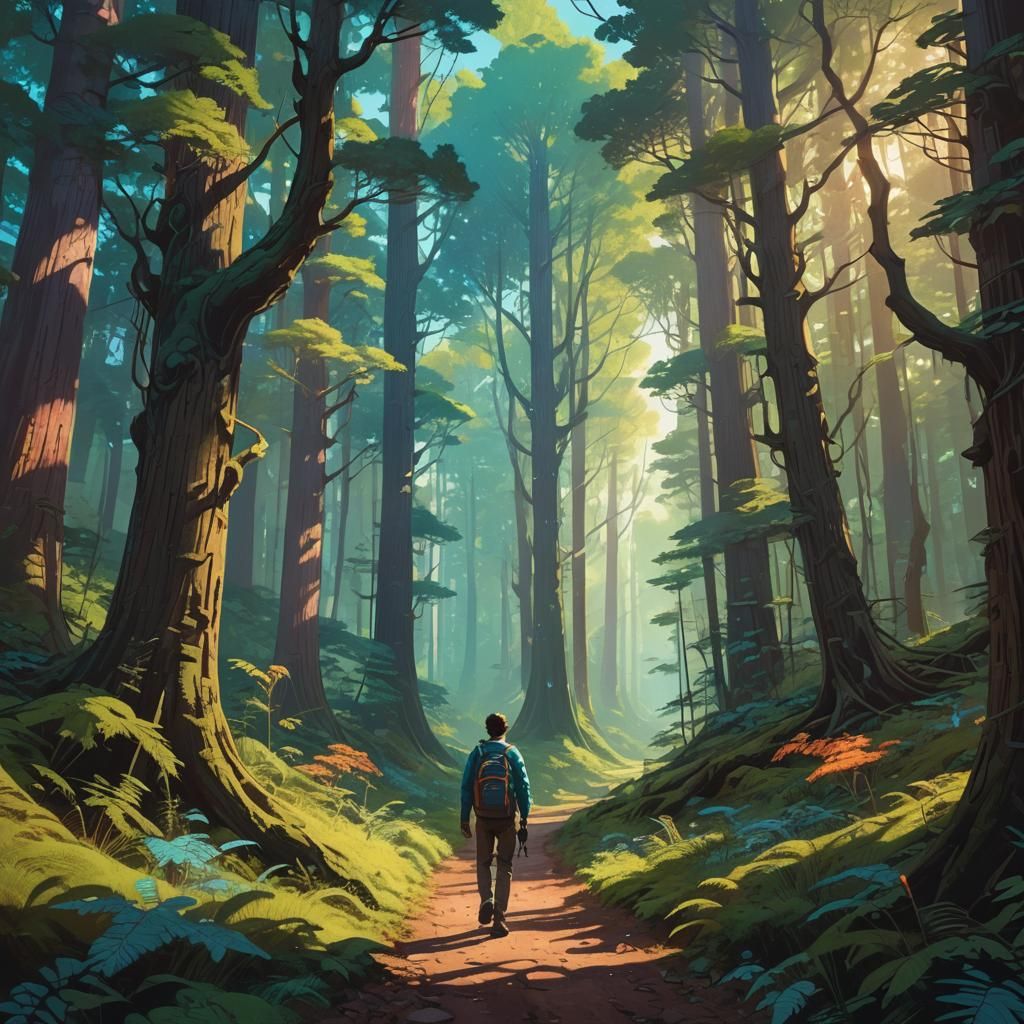 Mystical Forest Trail: Fantasy Landscape Concept Art