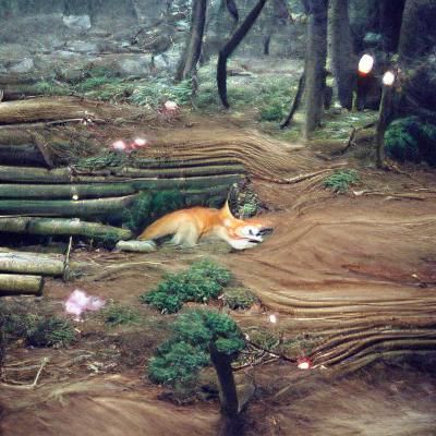 Japanese Fox in Forest