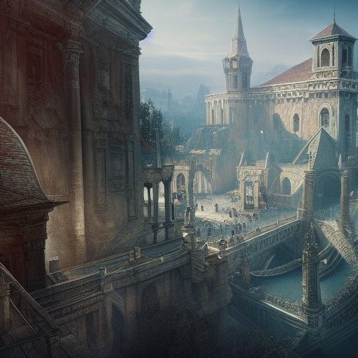 Detailed Assassin's Creed Matte Painting in Unreal Engine