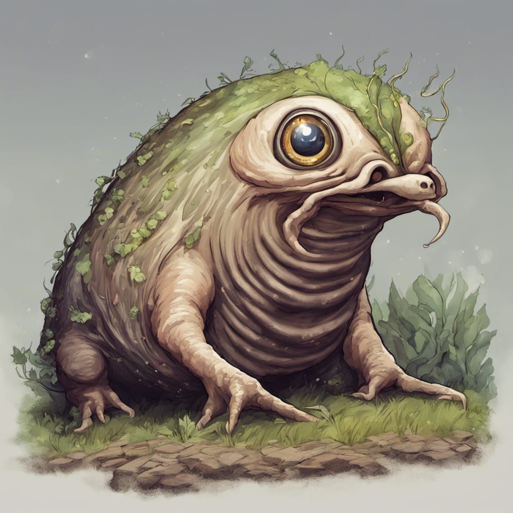 Giant Crying Mountain Slug Fantasy Monster