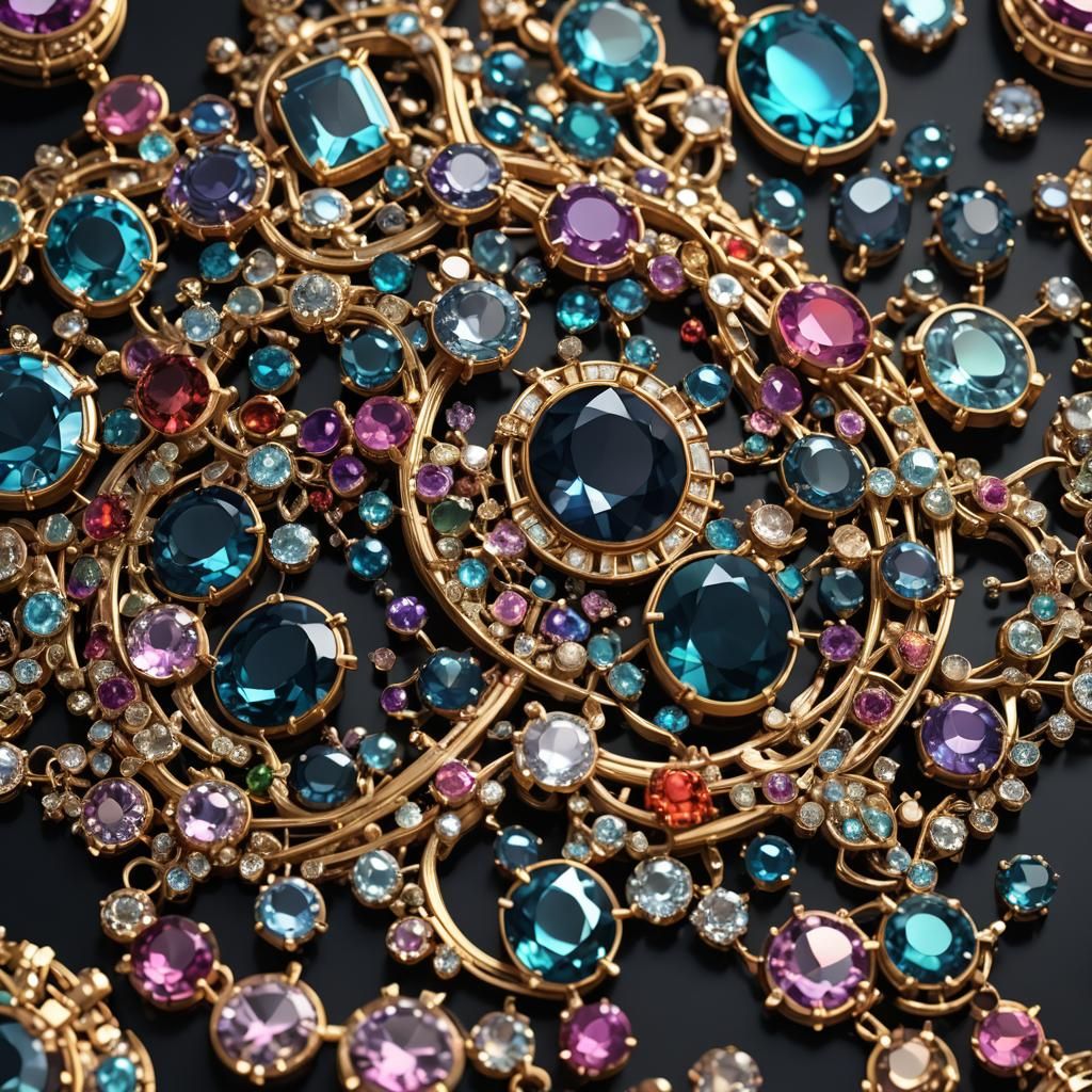 Gemstone Jewellery in 3D Anime Style