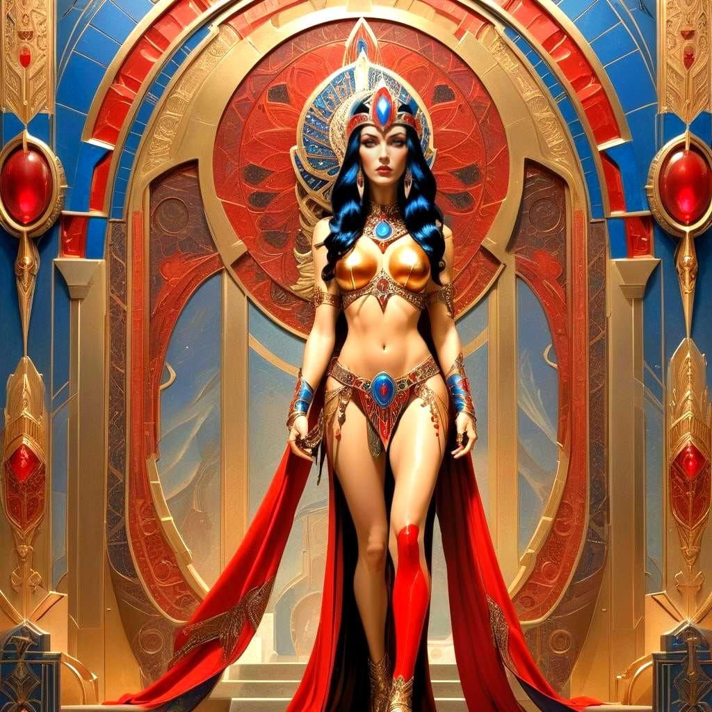Martian Princess Dejah Thoris in Art Deco Style