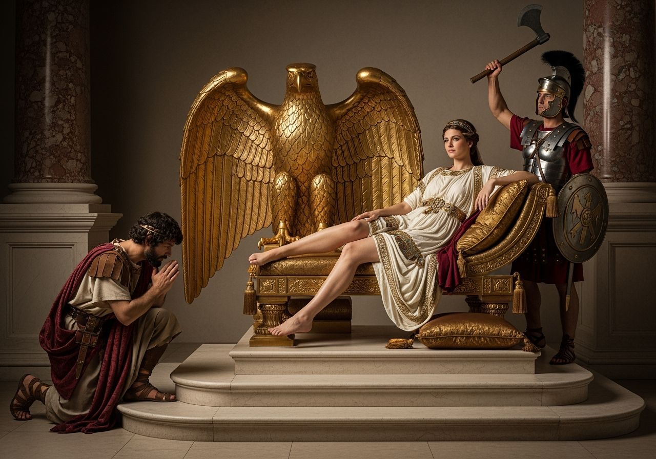Roman Empress on Eagle Divan, Inspired by Classical Art