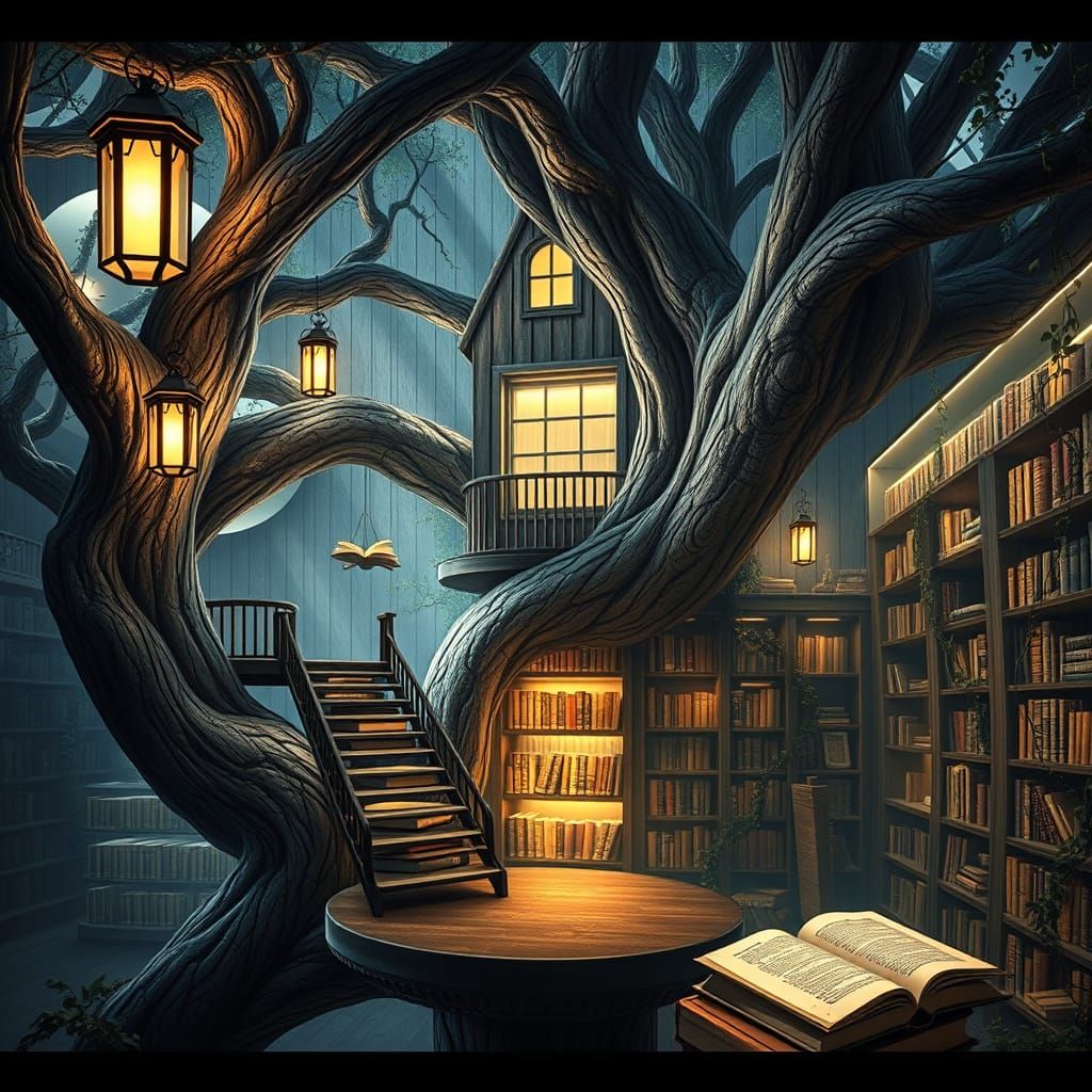 Ancient Treehouse Hides Futuristic Library Within