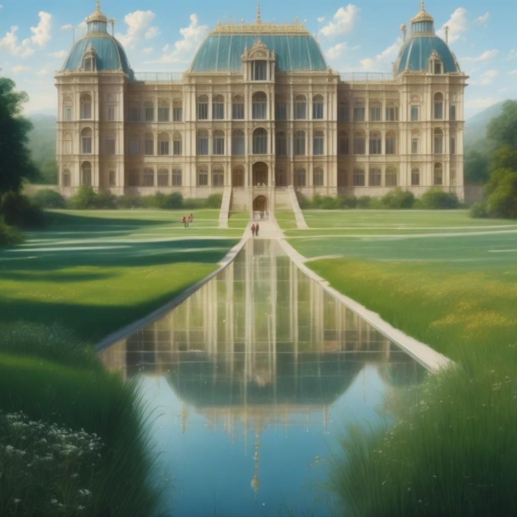 Photorealistic Glass Palace Shines in Meadow