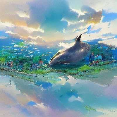 Anime Dolphin in Ghibli Style, Key Visual