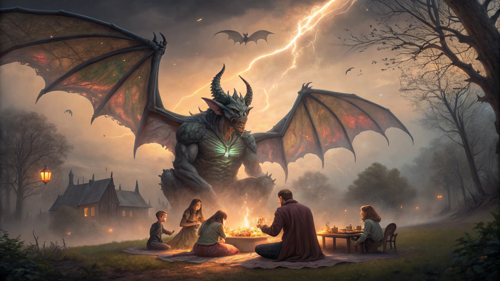 Gargoyle Crashes a Demon Picnic: Surreal Magic