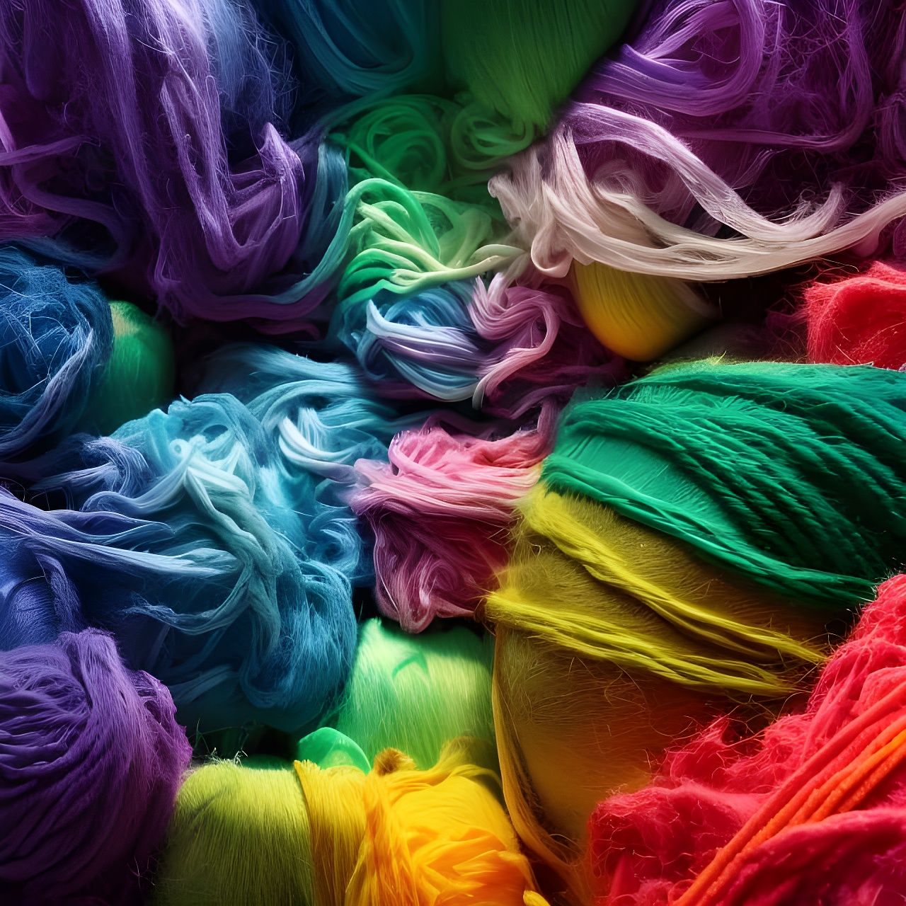 Deconstructed Rainbow Yarn in Digital Painting