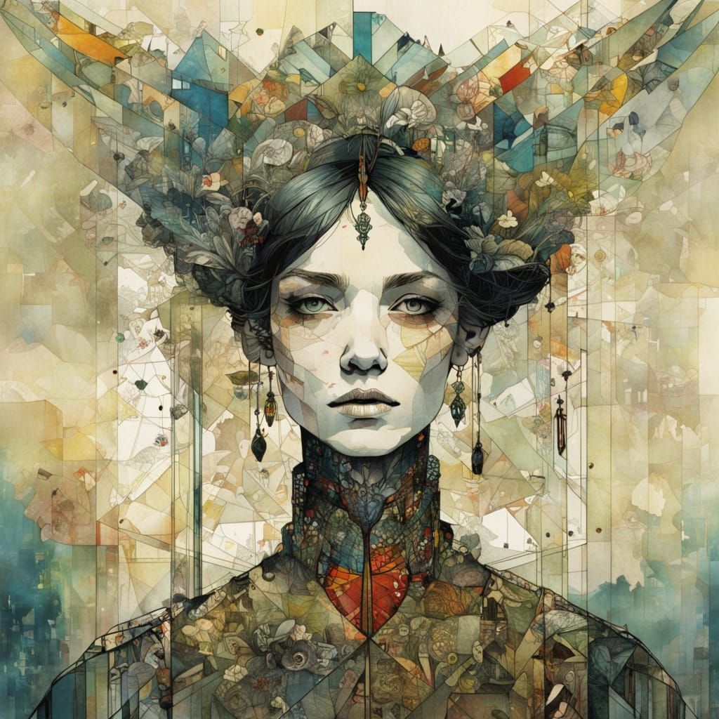 Stained Glass Monarch Gown in Unique Artistic Style