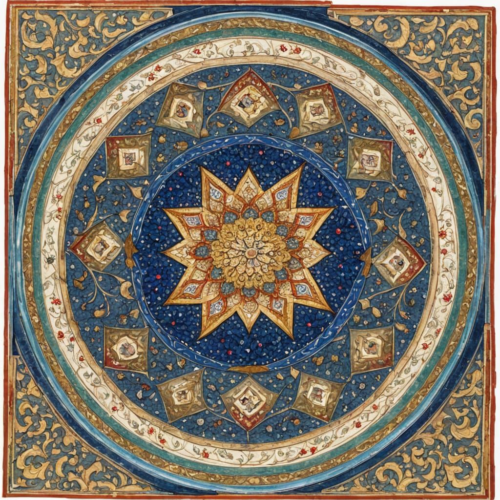 Detailed Persian Miniature Painting