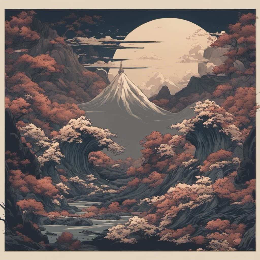 Hokusai Dark Mountain